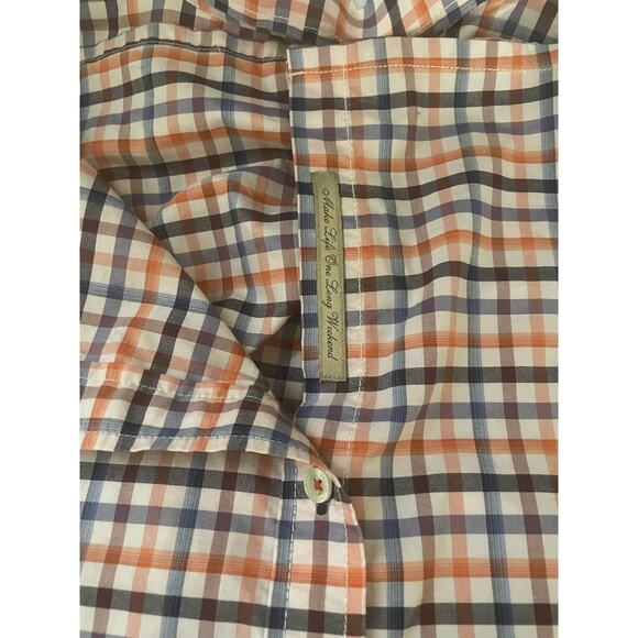 Tommy Bahama Long Sleeve Button Down Blue and Orange Shirt Size L - Picture 4 of 5